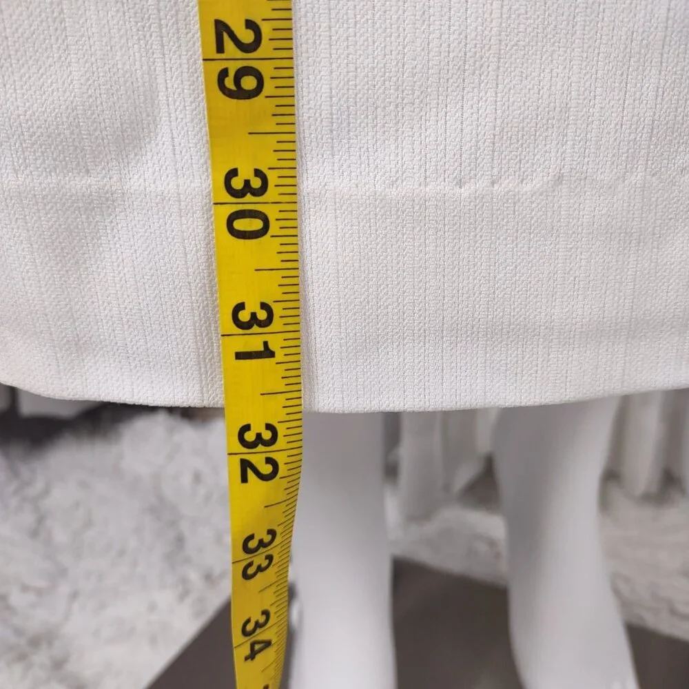 Larry Levine Petite 6P White Textured Midi Pencil Skirt Career Lined 31'' - Picture 6 of 9